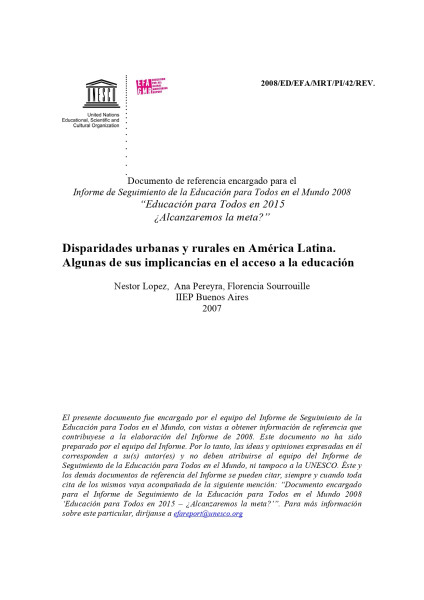 Disparidades urbanas y rurales en América Latina