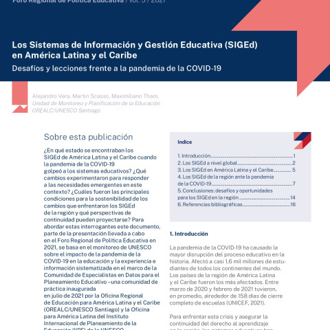 Los sistemas de información y gestión educativa (SIGEd) en América Latina y el Caribe
