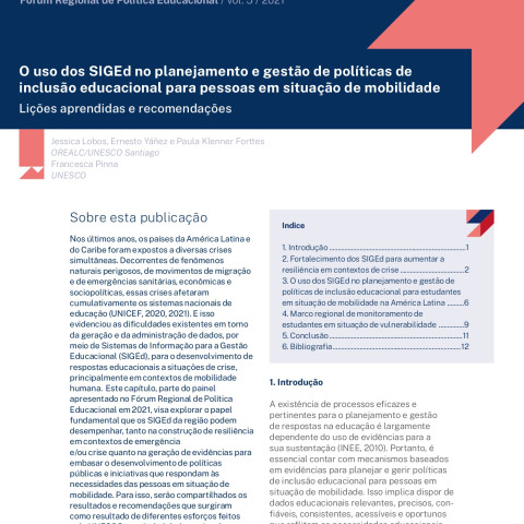 O uso dos SIGEd no planejamento e gestão de políticas de inclusão educacional para pessoas em situação de mobilidade