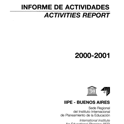 Relatório de atividades 2000-2001